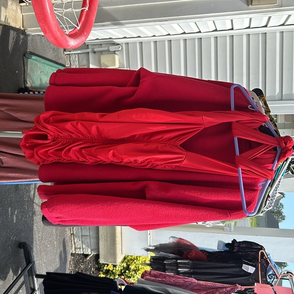 Red Scrunched Dress - Picture 2 of 2